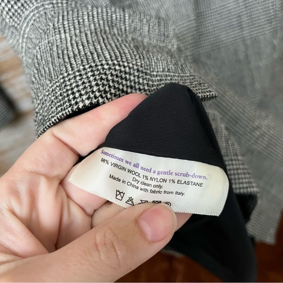 MM Lafleur Rosa Dress Stretch Check Print Merino Wool Career Preppy Womens 4 - Picture 5 of 5